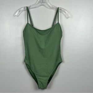 H2OH Colours green tank style convertible strap swimsuit, size small.